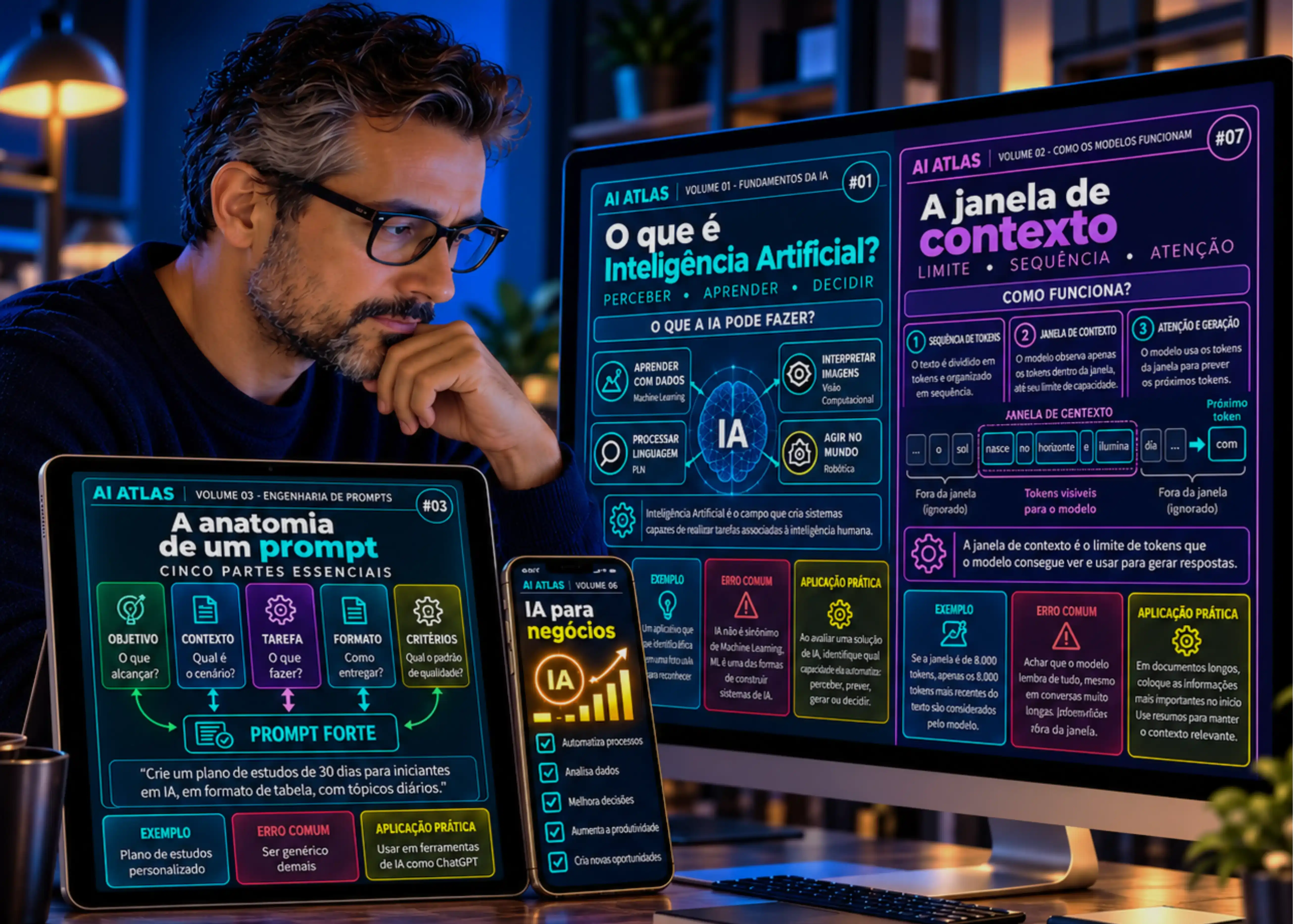 AI Atlas — Enciclopédia Visual da IA: mapas visuais abertos no tablet, no monitor, no celular e impressos.